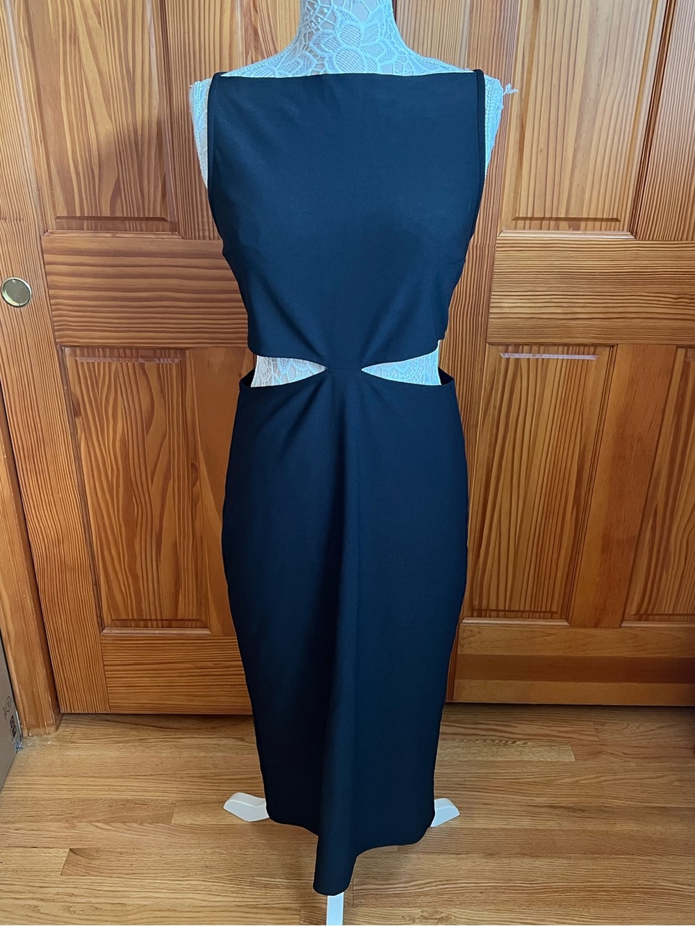Abercrombie Tea Length Cutout Dress with Boatneck